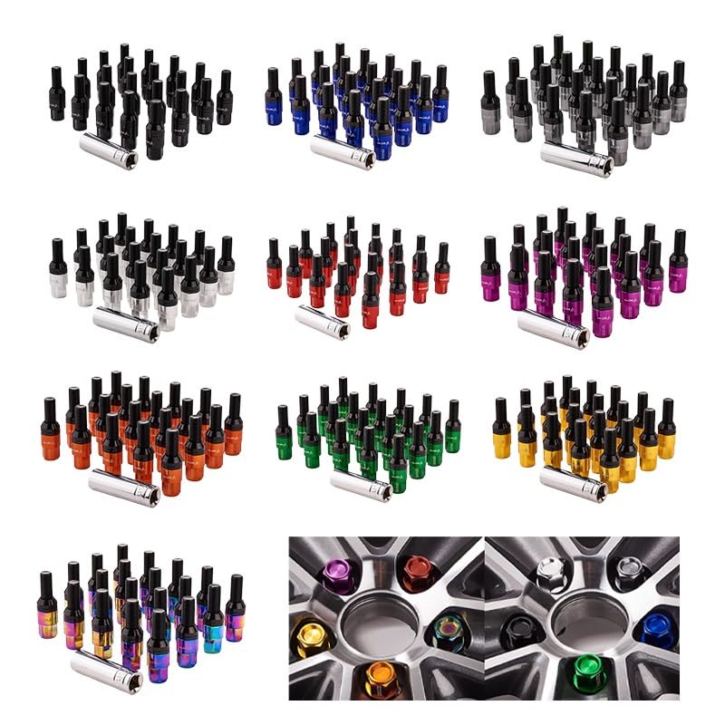 ya 10 9.16 baidi 20x M14x1.25 Wheel Lug Bolt 35mm Shank Cone for SEAT Stud for Most Aftermarket Blue