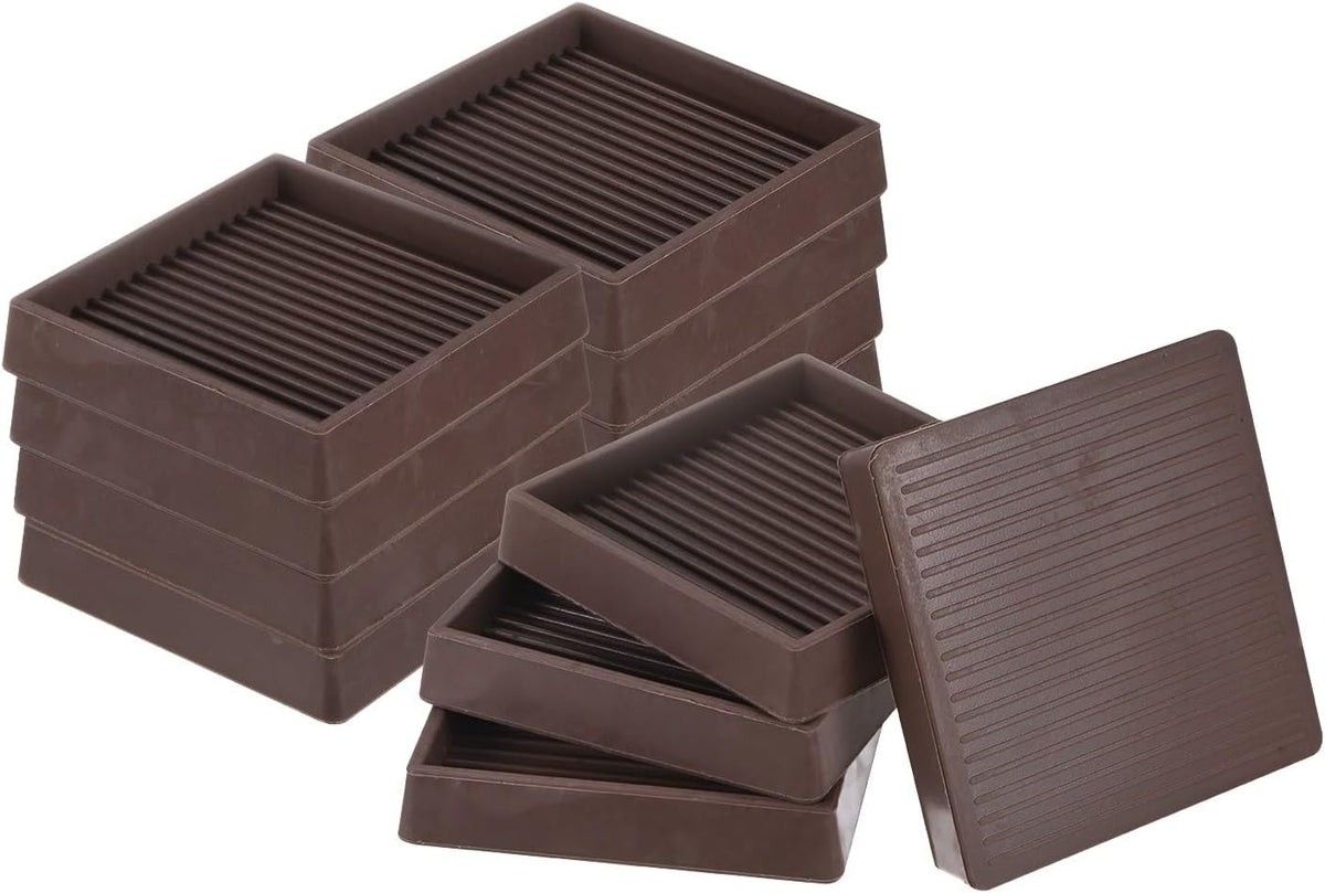 ya 26 10.21 baidi 12-Pack Furniture Coasters C 3 Square Anti Slide Pads[Brown]
