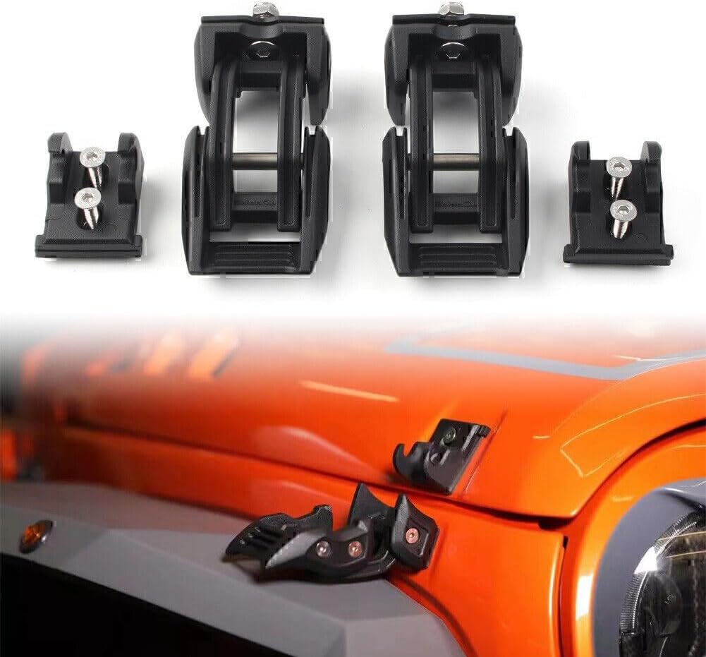 ya 5 8.24 baidi Hood Lock Latch Catch Kit Fit for Jeep for Wrangler JK 2007-2017 Black Aluminum Car Auto