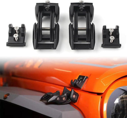 ya 5 8.24 baidi Hood Lock Latch Catch Kit Fit for Jeep for Wrangler JK 2007-2017 Black Aluminum Car Auto