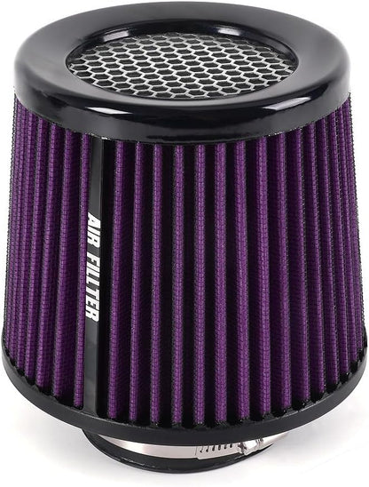 ya 13 9.15 baidi Universal 3 Inch 76mm Inlet Air Intake Cone Filter Replacement Air Filter PURPLE
