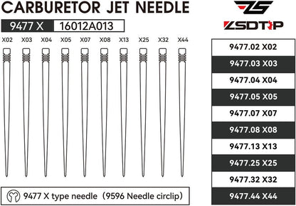 ya 2 8.15 Carburetor 10pcs Jet Needle Oil Needles for 9477 Dellorto PHBH Carb Repair Kit