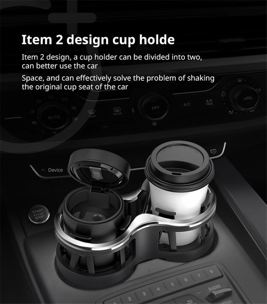 ya 6 8.14 Universal Car Double Glass Frame Drink Elastic Cup Holder Base Adjustment