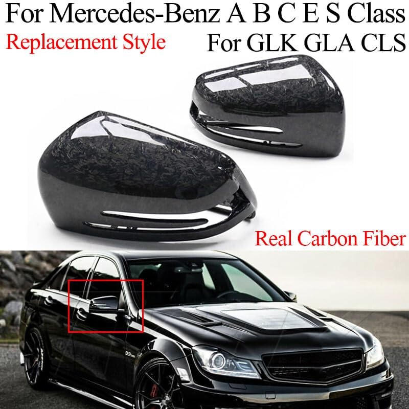 ya 11 9.14 baidiStain Carbon for Mercedes-Benz W212 W204 W221 W176 Car Side Mirror Cap Cover