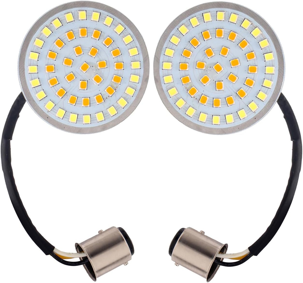 ya 4 8.14 2 Inch 1157 LED Turn Signal Motorcycle Flasher Light + Smoke Lens for Harley Davidson 