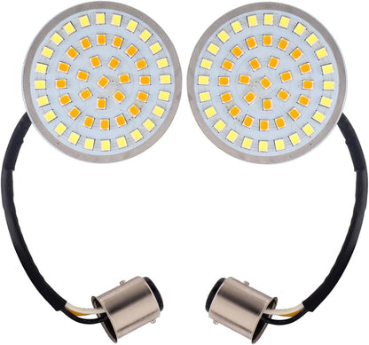 ya 4 8.14 2 Inch 1157 LED Turn Signal Motorcycle Flasher Light + Smoke Lens for Harley Davidson 