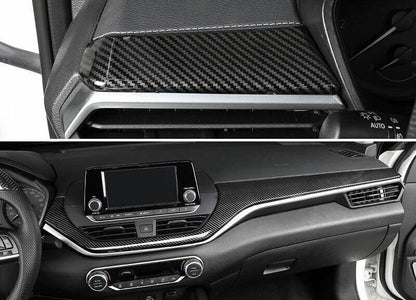 ya 5 8.24 baidi ABS Carbon Center Console Dash Strip Trim 2X for Nissan for Altima Teana 2019-2023