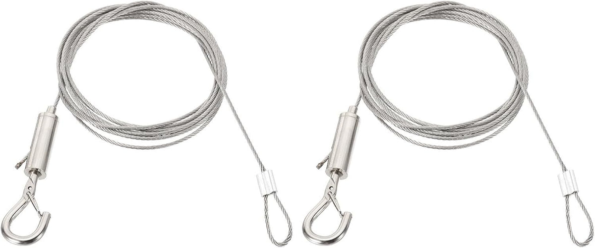 ya 26 10.21 baidi 2 Pcs 2m x 1.5mm Heavy Duty Adjustable Picture Hanging Wire Kit with Loop & Hook