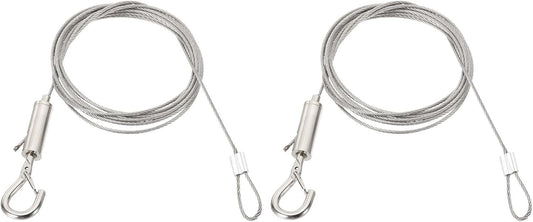 ya 26 10.21 baidi 2 Pcs 2m x 1.5mm Heavy Duty Adjustable Picture Hanging Wire Kit with Loop & Hook