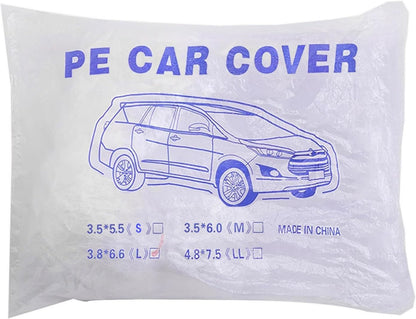 ya 5 8.24 baidi Universal Disposable Car Cover Transparent Waterproof Dustproof Plastic 3.8x6.5m