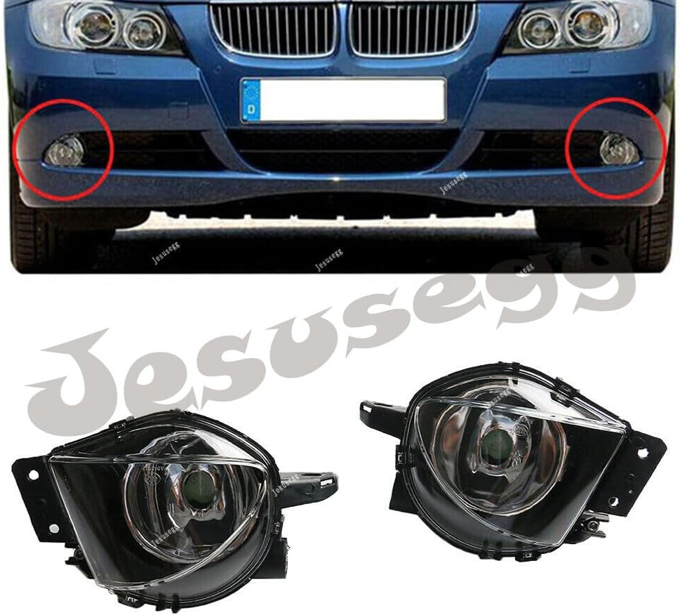 ya 9 10.24 Set of 2 Left + Right Side Front Clear Fog Light Lamp Assembly for BMW 3 Series