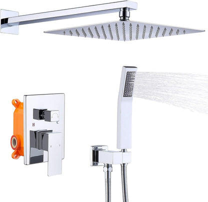 ya 28 10.13 baidi 10 Mount Shower Chrome w/Rainfall & Handheld Combo