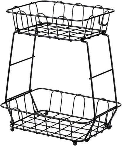 ya 26 10.21 baidi Multi Functional 2 Tier Fruit and Vegetable Basket for Kitchen Counters