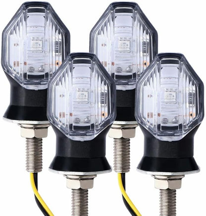 ya 7 8.24 baidi 4x for Mini Motorcycle LED Amber Turn Signal Lights Blinker Indicators Dirt Bike 12V
