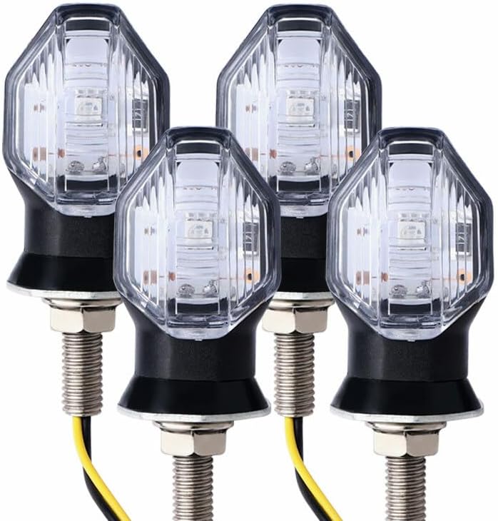 ya 7 8.24 baidi 4x Clear Motorcycle for Mini LED Turn Signal Light Blinker Amber Indicator Universal