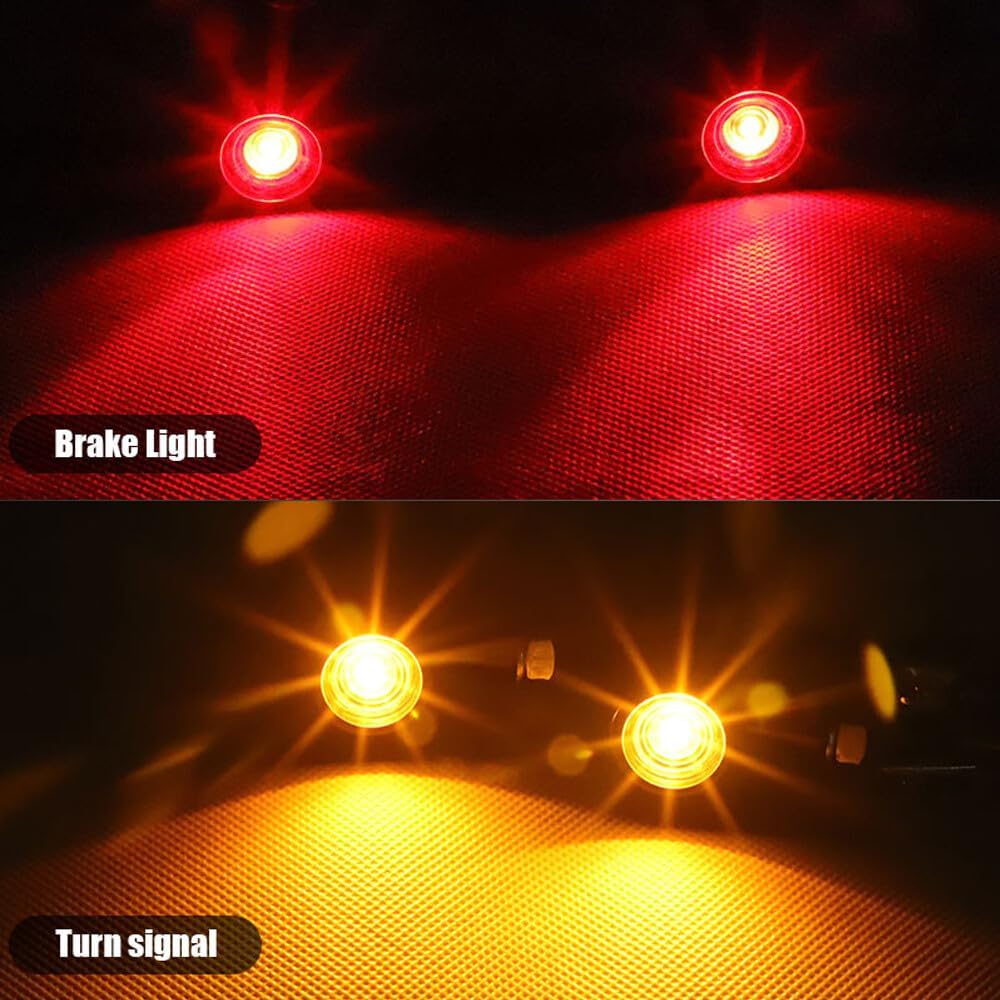 ya 11 9.14 zhengce 2 Pack Black Motorcycle LED for Mini Turn Signal Brake Light Flashing Amber