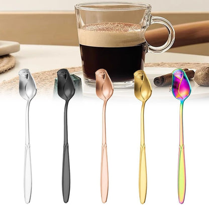 ya 14 9.20 baidi Polished Mirror Finish Rose Coffee Spoons for a Luxurious Dining Experience-1