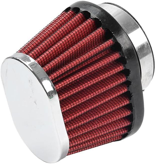 ya 5 8.10 55MM 2.17 Motorcycle Oval Air Intake Filter Cleaner Pod Washable Reusable Red