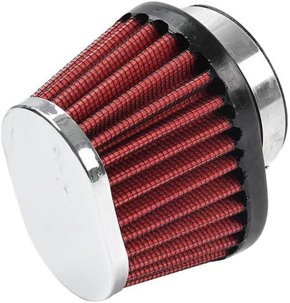 ya 5 8.10 55MM 2.17 Motorcycle Oval Air Intake Filter Cleaner Pod Washable Reusable Red