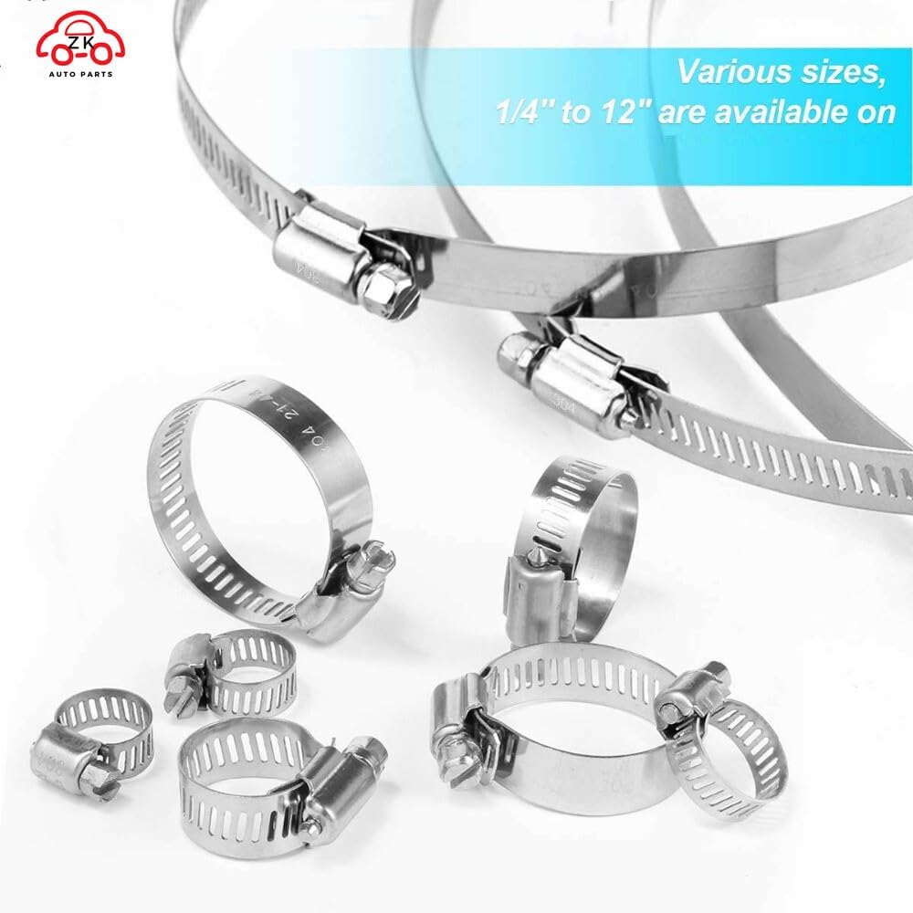 ya 11 9.14 baidi10 Pack 2 Inch Range Worm Gear Hose Clamps Adjustable 304 Stainless Steel Pipe Clamps -