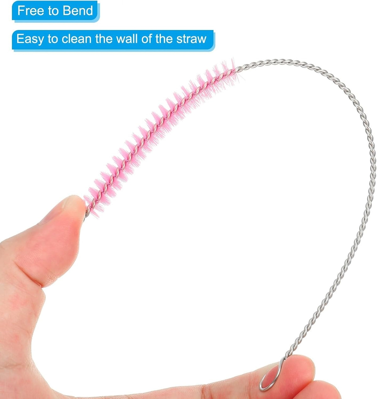 ya 26 10.21 baidi 5Pcs 10 x5/16 Drinking Straw Cleaning Brush Nylon Cleaning Bottle Brush Pink