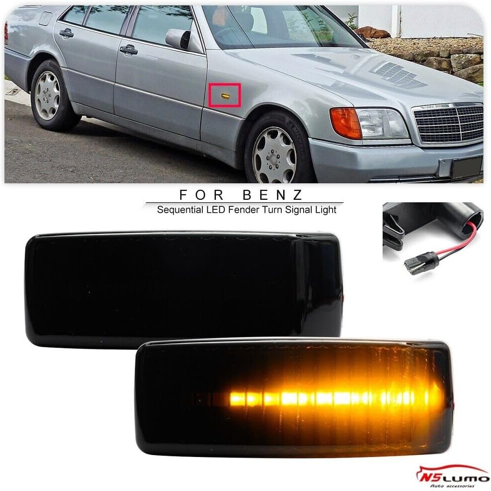 ya 4 8.10 Sequential fender LED turn signal indicator for Mercedes-Benz W201 W124 W202 R129