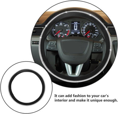 ya 4 8.14 Rhinestone Steering Wheel Cover Fashionable PU Wheel Cover for Car