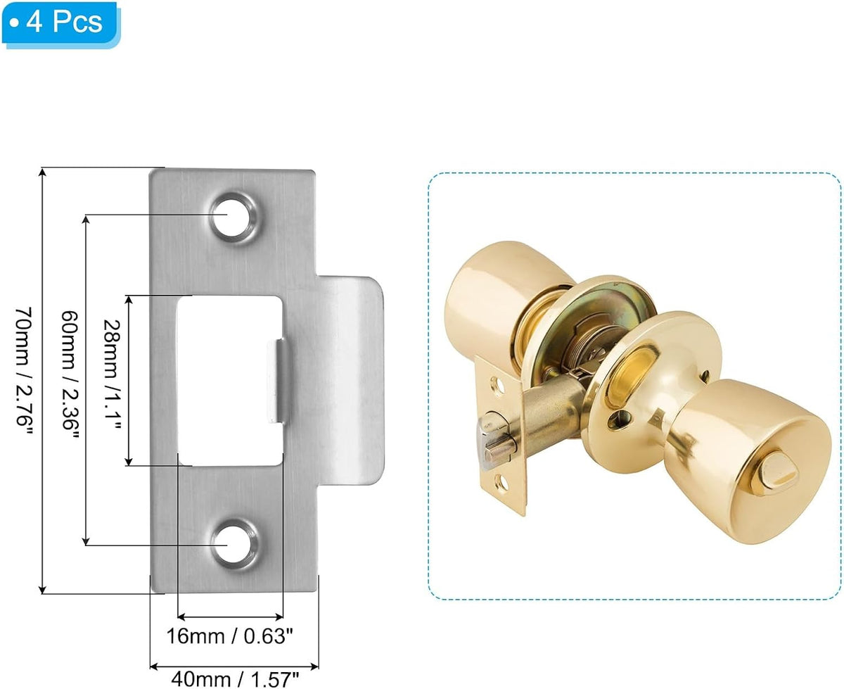 ya 26 10.21 baidi 4 Pcs Door Strike Plates T Cam Block Latch Strike Door Locks Plate Silver