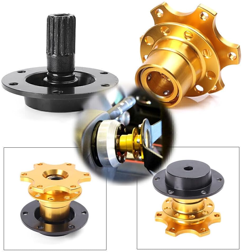 ya 4 8.14 1x Steering Wheel Quick Release Snap Off Hub Adapter for Sparco Momo Gold