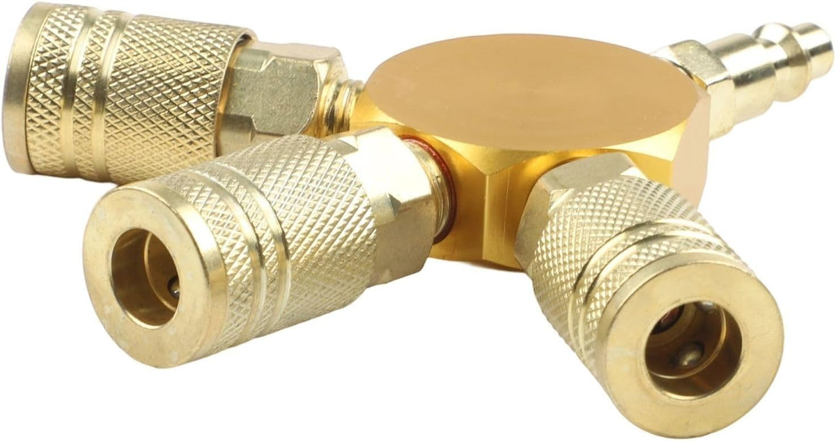 ya 14 9.20 baidi 3-WAY Quick Coupler 1/4 NPT Connector Air Hose Pneumatic Tools America Style-1