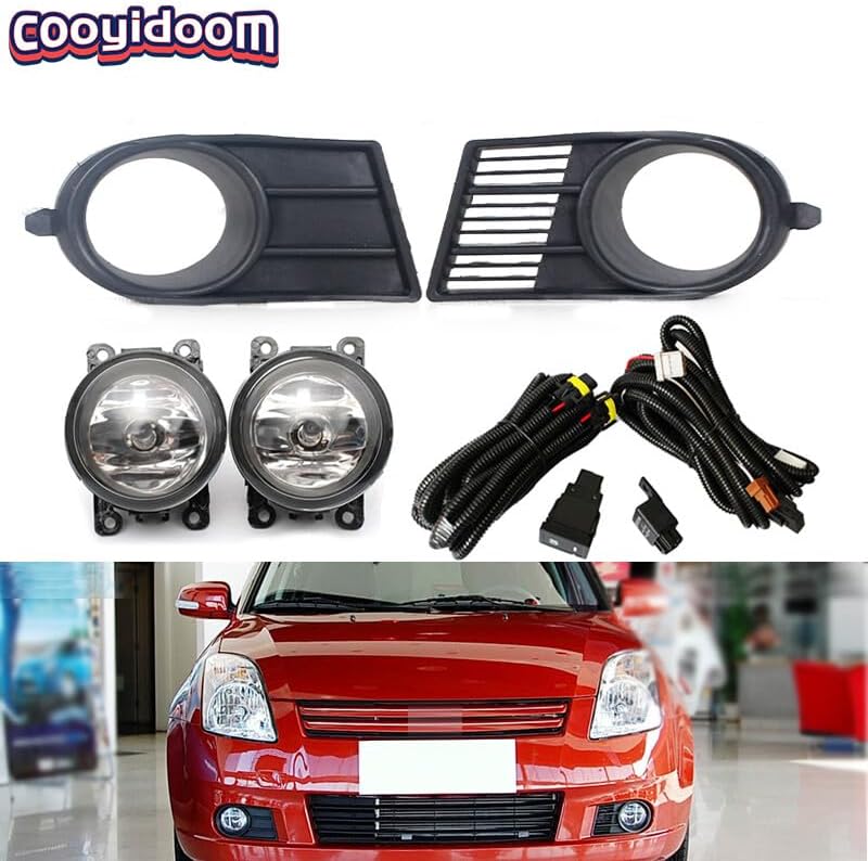 ya 9 10.24 Set front bumper fog light + wires + cover f for Ram e for Suzuki for Swift s 2005-2010
