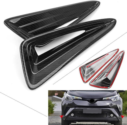 ya 4 8.14 2x Fit for Toyota C-HR 2016-2018 2017 Carbon Fiber Style Front Fog Lamp Cover Trim