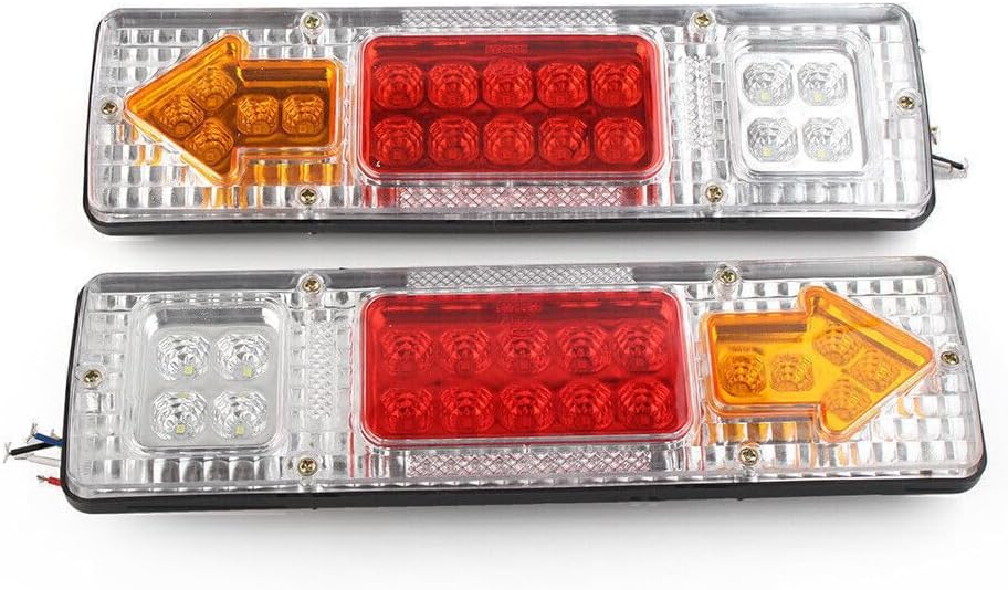 ya 4 8.14 For Trailer Truck 24V 19 LED Rear Tail Lights Brake Turn Signal Reverse Lamp