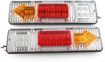 ya 4 8.14 For Trailer Truck 24V 19 LED Rear Tail Lights Brake Turn Signal Reverse Lamp