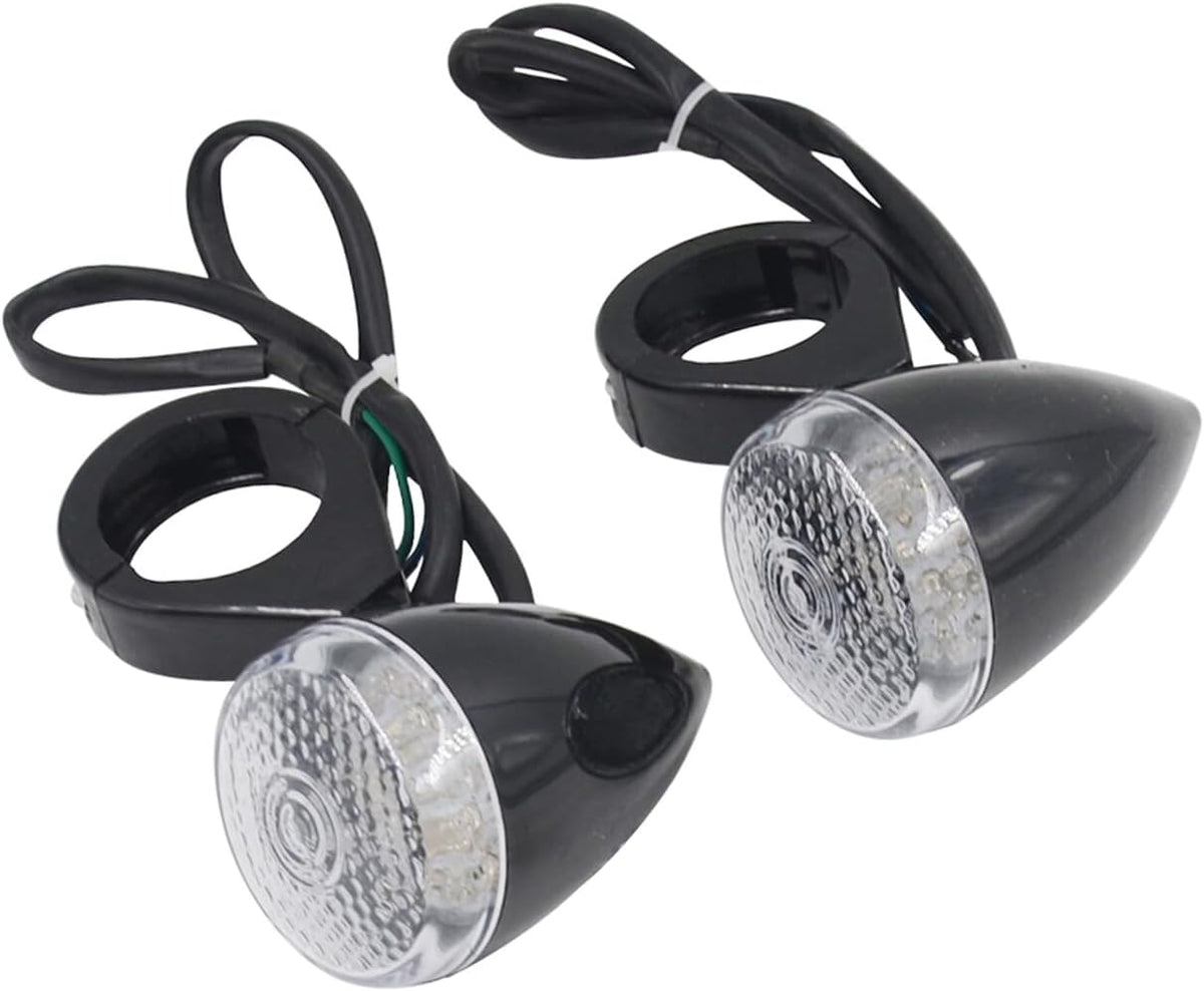 ya 13 9.15 baidi Black Motorcycle LED Turn Signal Light 39mm Front Rear Fork Clamp for Harley