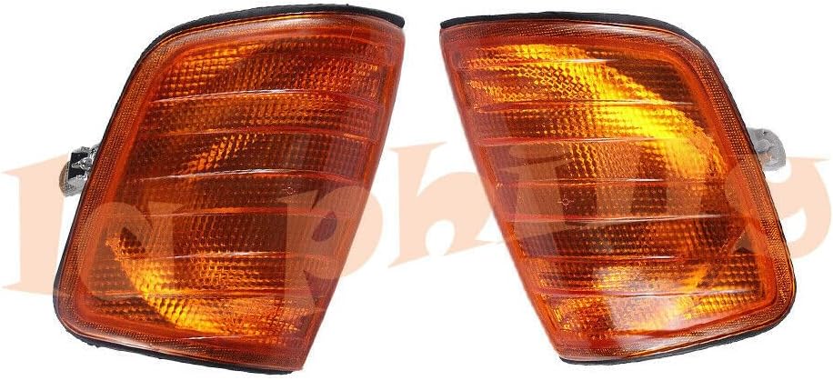 ya 6 8.24 baidi Pair L+R Amber Corner Lights Turn Signal for Mercedes W124 E-Class Sedan 1985-95