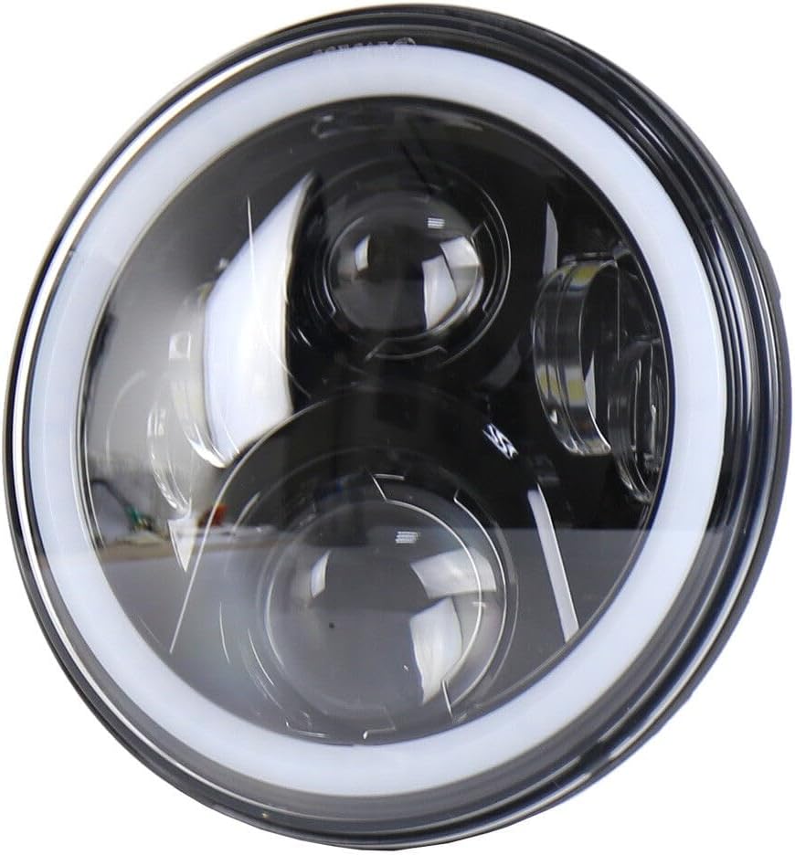 ya 7 8.24 baidi 2x7 Inch Round LED Headlight High/Low Beam Halo Corner Eye for Ford Courier for Mustang 