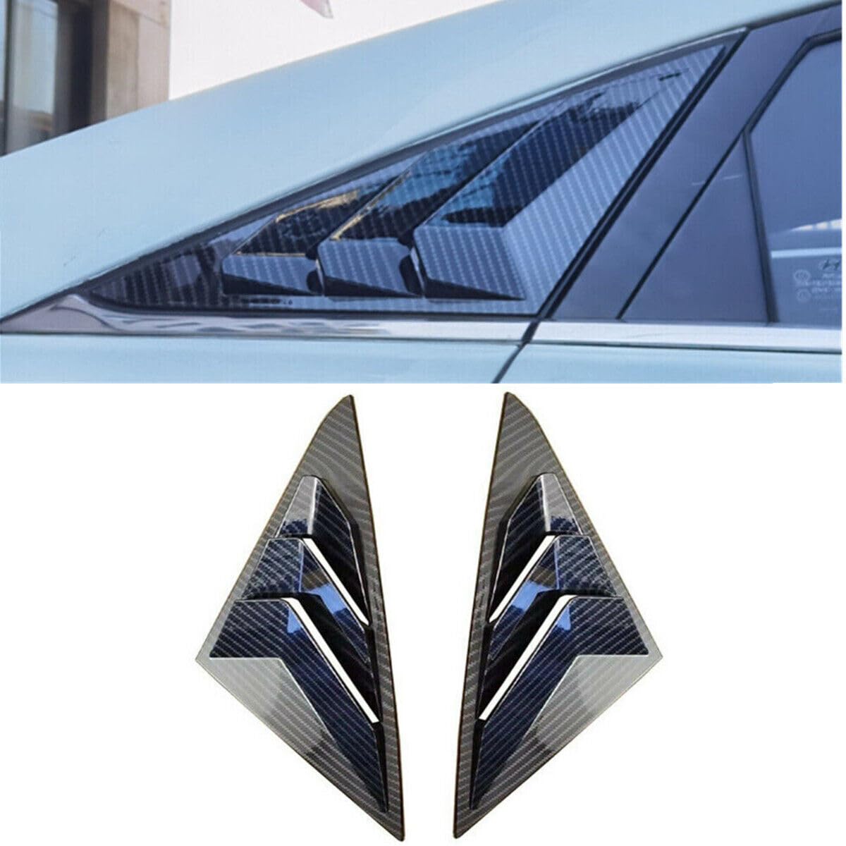 ya 4 8.24 baidi Carbon Fiber Side Vent Window Louver Cover Trim for Hyundai Sonata 2011-2014 