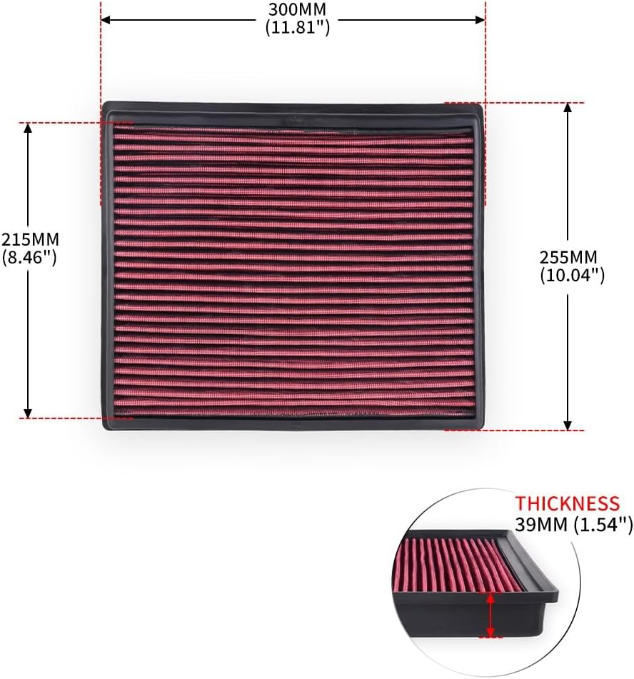 ya 13 9.15 baidi 33-5017 Drop In High Flow Air Filter Fit For 16-23 Tacoma 3.5L 14-21 Tundra 5.7L