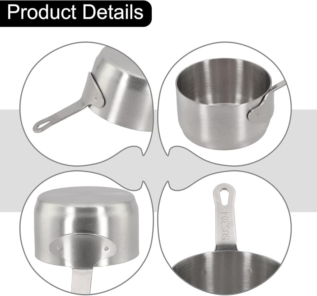 ya 14 9.20 baidi Stockpots Sauce Pan 1pcs 60-100ml Cup Kitchen Milk Pot for Mini Smooth Edge-1