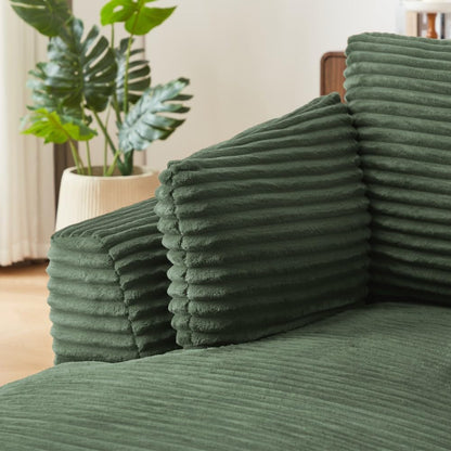 ya 28 10.13 baidi for Living Room Green Oversized Corduroy Chaise Sleeper Sofa