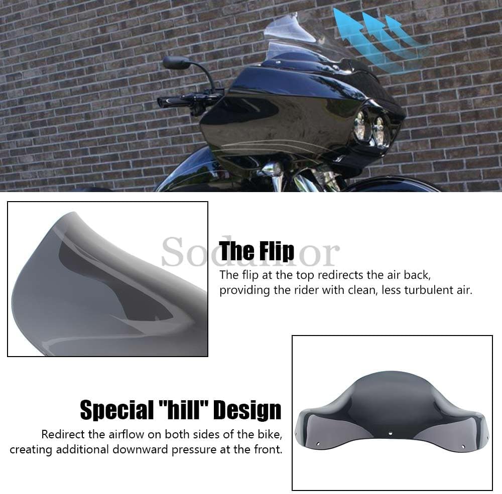 ya 23 10.7 baidi 12.5 Smoke ABS Wave Windshield Windscreen for Harley Touring Road Glide FLTR/Ia