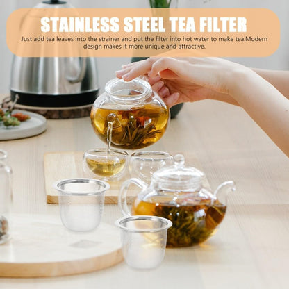 ya 14 9.20 baidi 8 Pcs Stainless Steel Tea Strainer Steeper for Loose Teapot Dad Metal Mesh-1