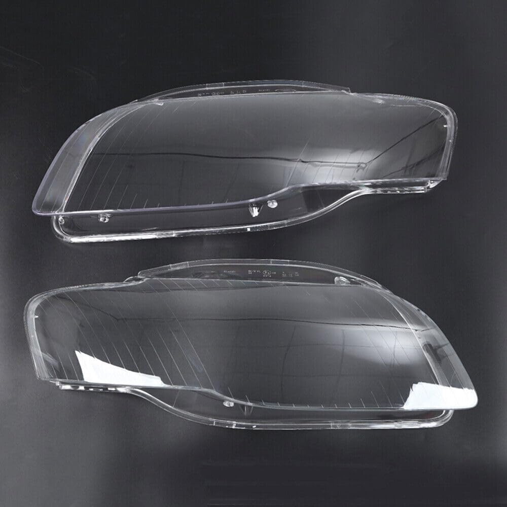 ya 4 8.14 Pair Cover Lens Headlight Headlamp Clear Lens LH+RH Fit for Audi A4 B7 2005-2008