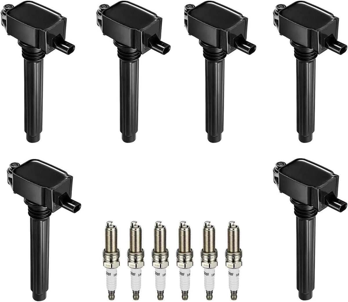ya 9 10.24 for Dodge for Jeep 6PCS Ignition Coil & Iridium Spark Plug for Chrysler