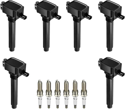 ya 9 10.24 for Dodge for Jeep 6PCS Ignition Coil & Iridium Spark Plug for Chrysler