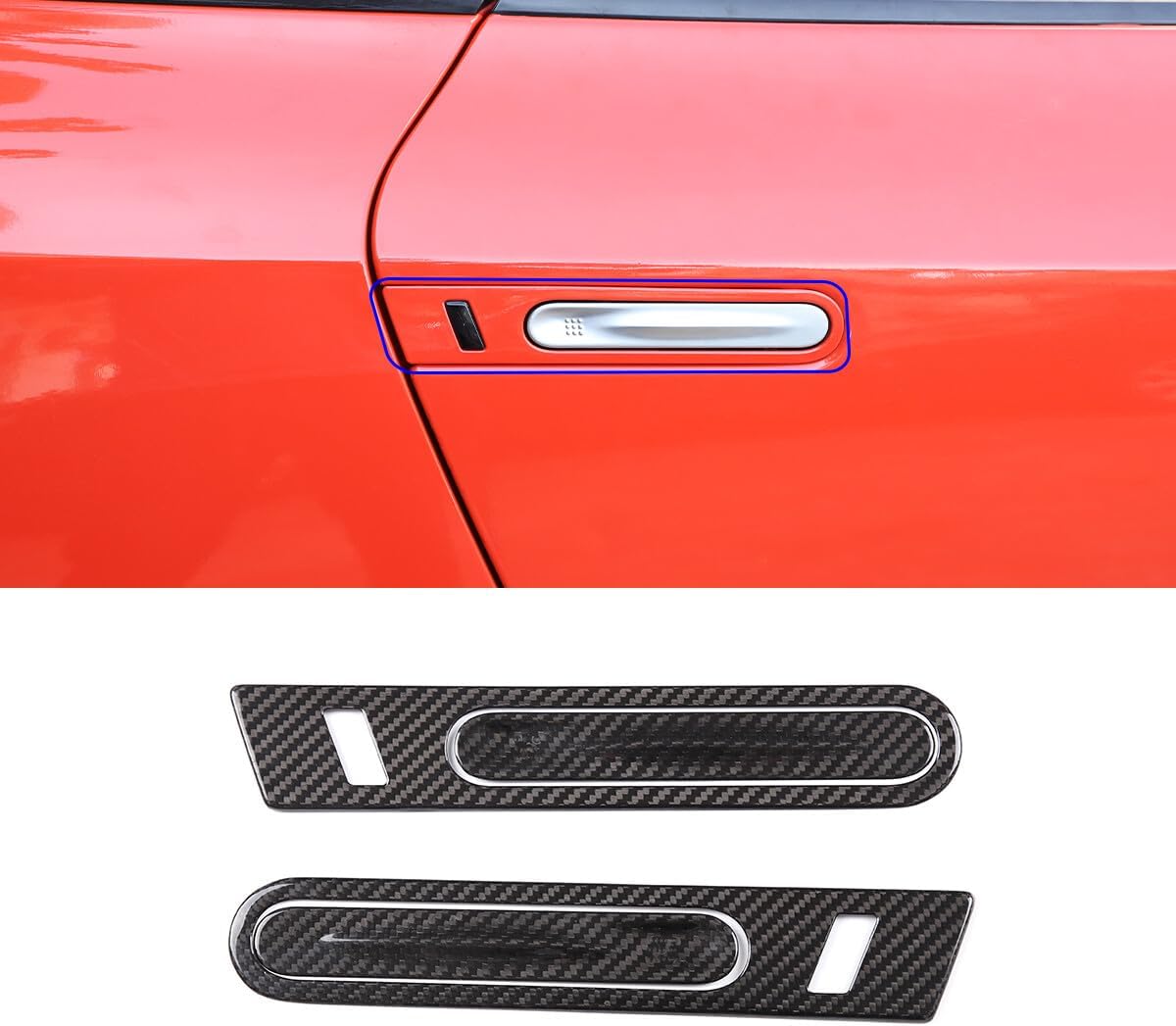 ya 10 9.16 baidi Real Carbon Fiber Exterior Door Handle Cover Decorative Stickers for 08-16 for Nissan R35 GTR-