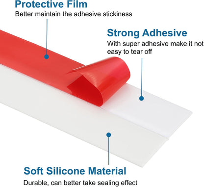 ya 26 10.21 baidi 2 Roll 33 ft x 1-3/8 Width Self Adhesive Silicone Seal Strip, White