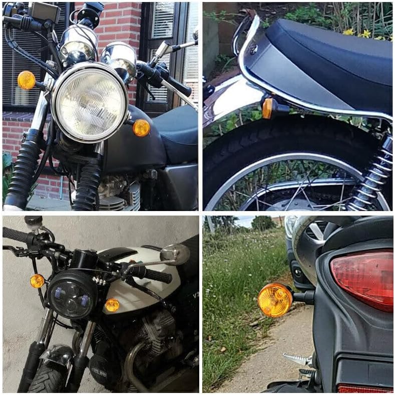 ya 4 8.10 4x Silver Motorcycle Turn Signals Indicator Blinker Amber Light for Honda for Suzuki