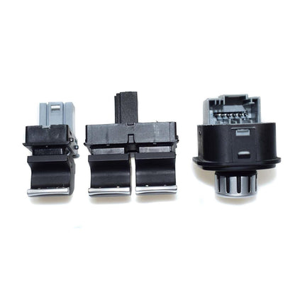 ya 8 8.24 baidi Chrome Power Window and Mirror Control Switch 3pcs for VW for Jetta for Golf MK5 Mk6 GTI